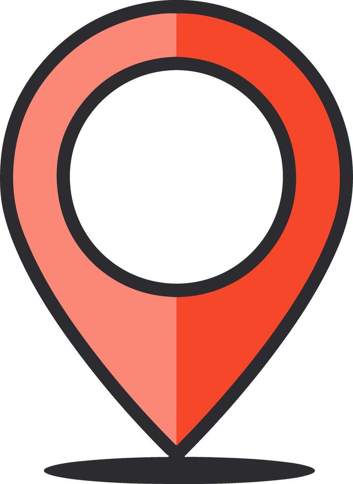 Flat Detailed Map Pointer Pin Location Mark Navigation Sign Icon vector