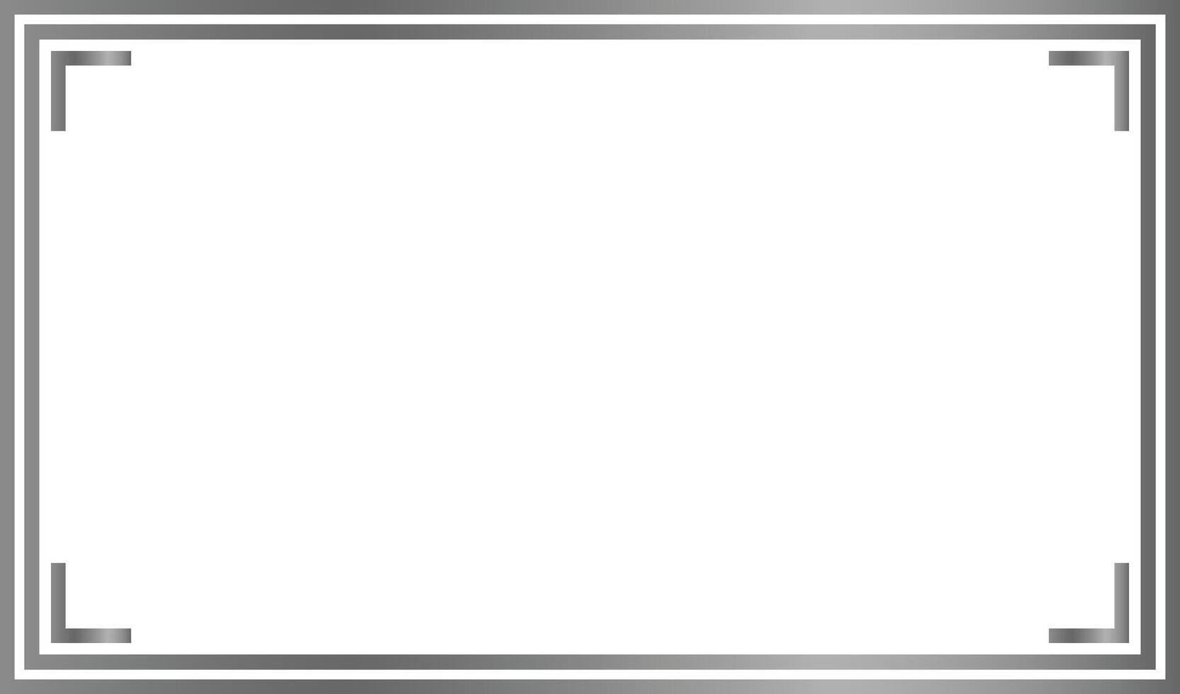 Minimalist white background with sleek silver rectangular frame, ideal for customization, presentations, artworks, and modern design projects. vector