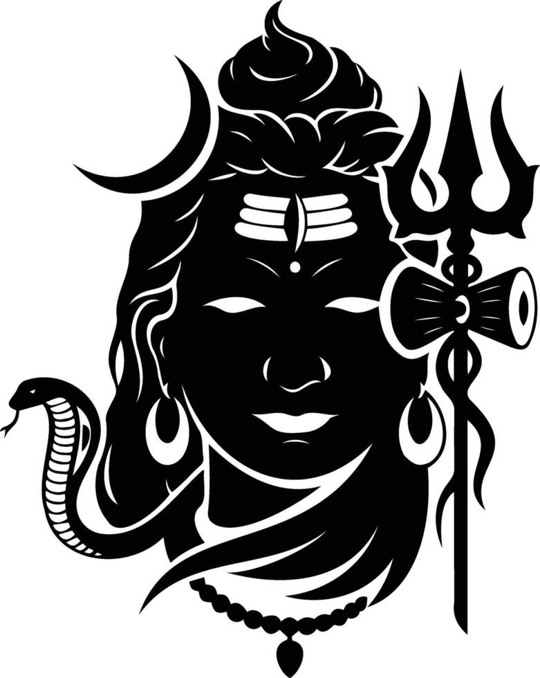 Sacred Divinity The powerful visage of a deity, an emblematic representation with divine symbolism, revered in devotion. vector