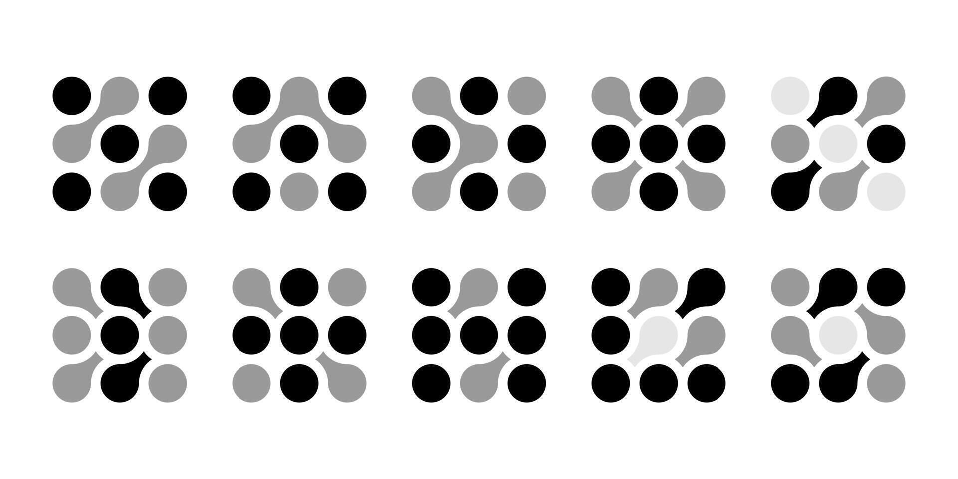Bio tech cell logo, medical circuit diagonal sign. Alphabet curves as modern arrow. Innovative science integrated symbol. Connected dots merge as molecule circle. Round puzzle shape, moving round vector