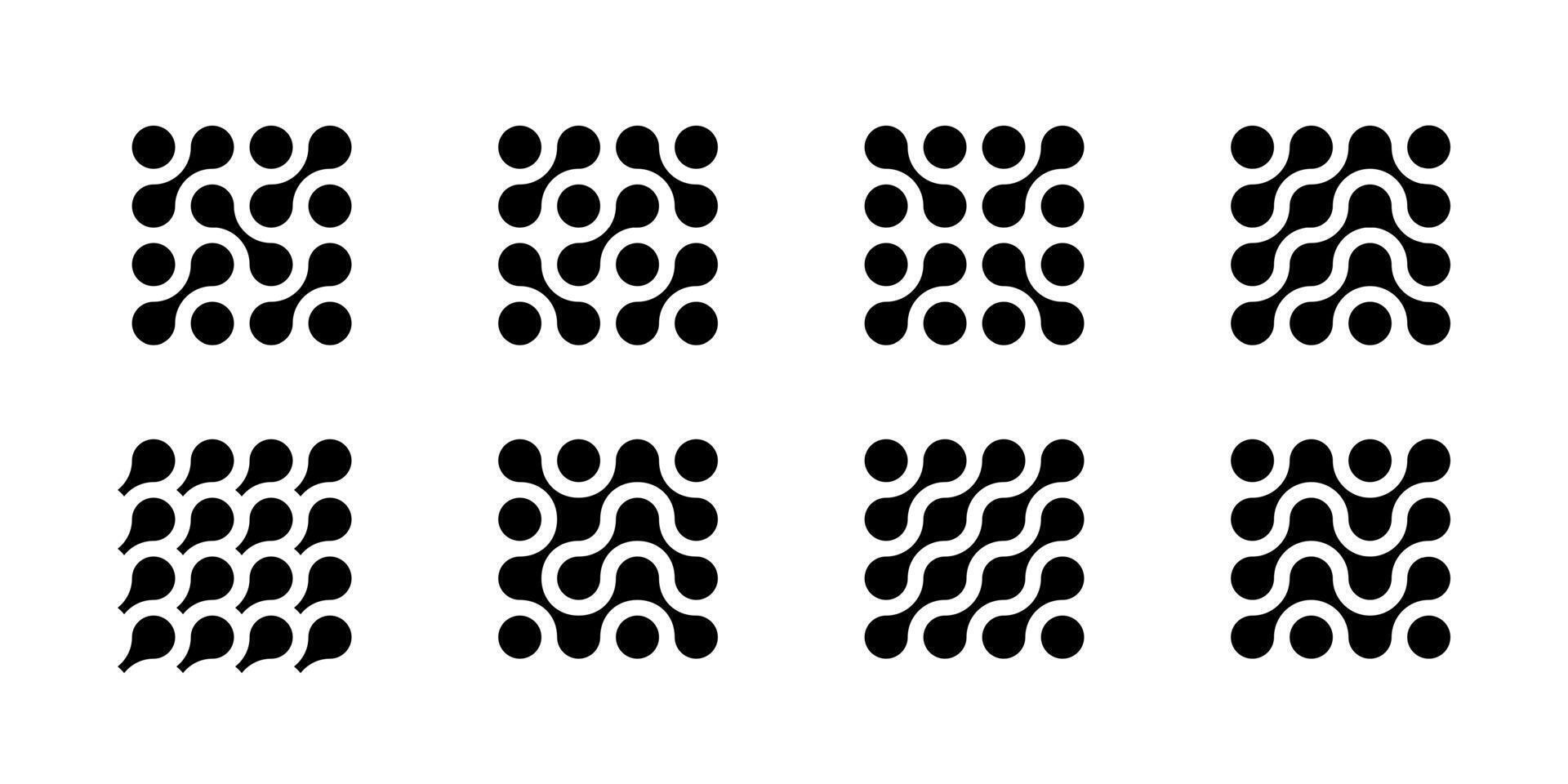 Bio cell metaball, medical circuit diagonal sign. Alphabet curves as modern arrow. Innovative science integrated symbol. Connected dots merge as molecule circle. Round puzzle shape, moving round vector