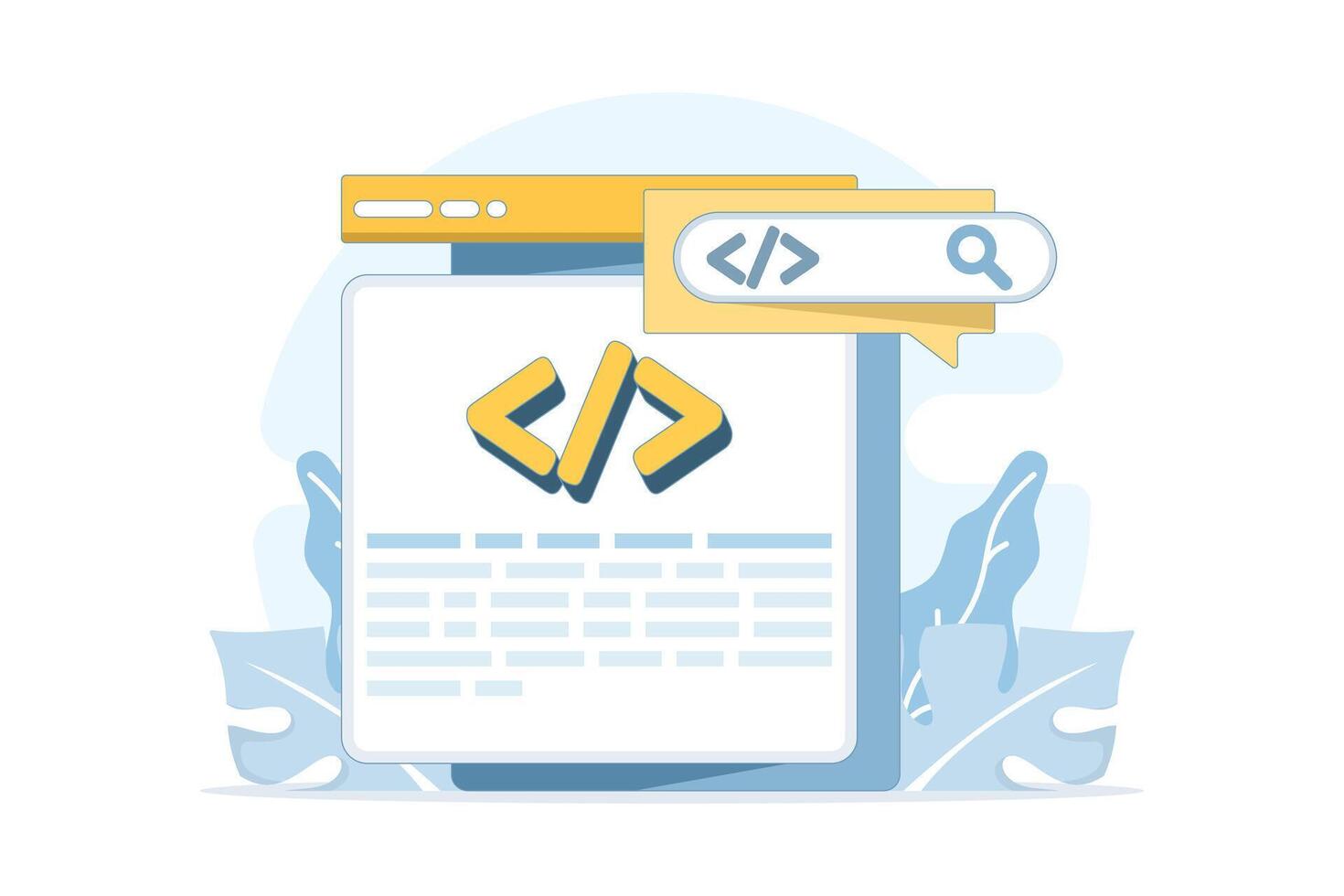 Web development illustration with coding elements vector