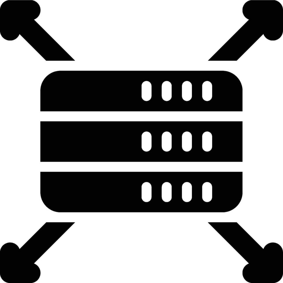 Deployment, Database, Launching Glyph Solid Icon vector