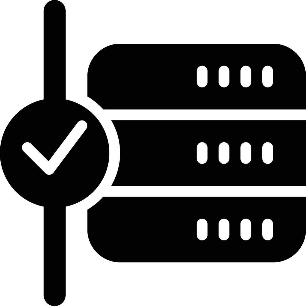Commit, End Transaction, Database Glyph Solid Icon vector