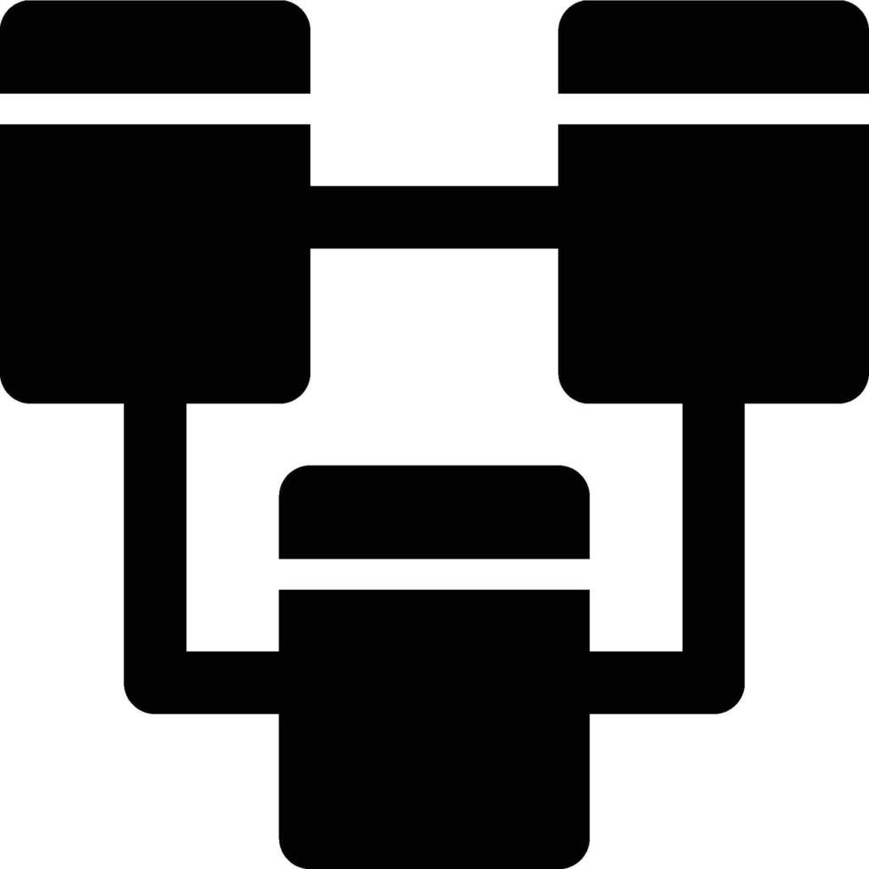 Relational Database, Database, Database Model Glyph Solid Icon vector