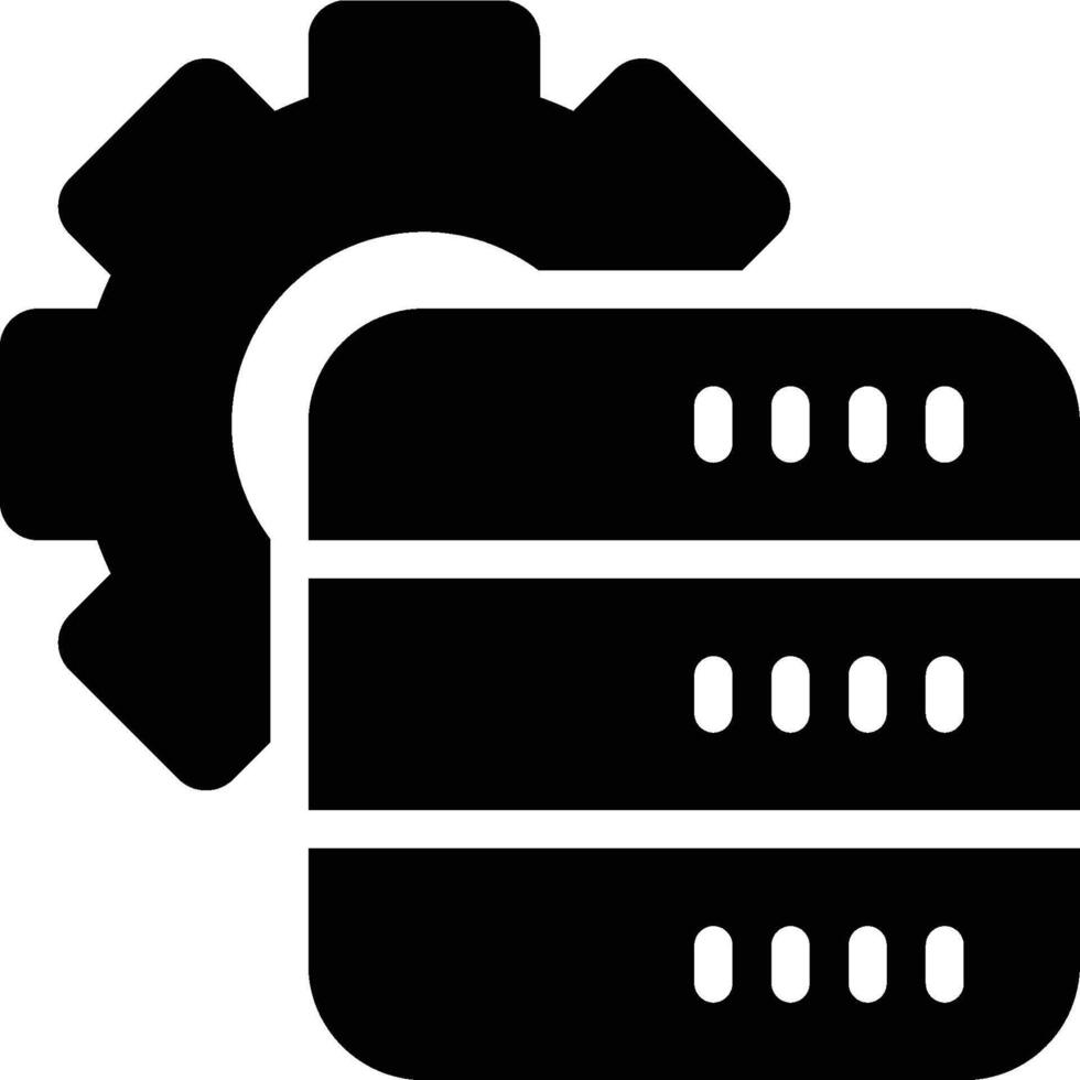 dbms, base de datos administración glifo sólido icono vector