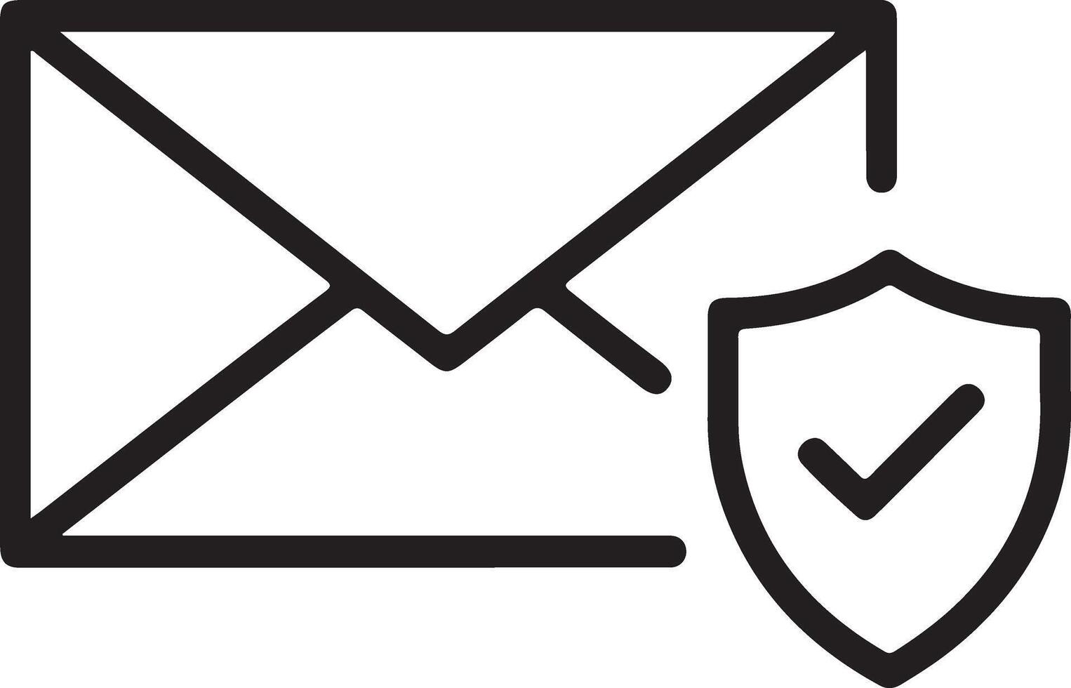 Secure email icon with a shield and checkmark vector