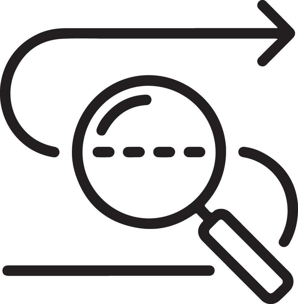 aumentador vaso examinando un datos análisis grafico con flecha indicando Progreso vector