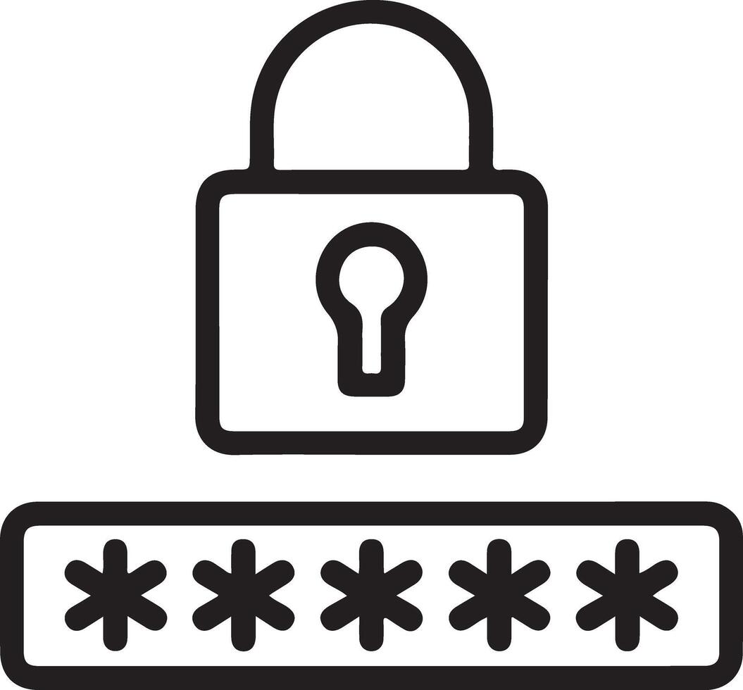 Security icon of a padlock and password input field vector