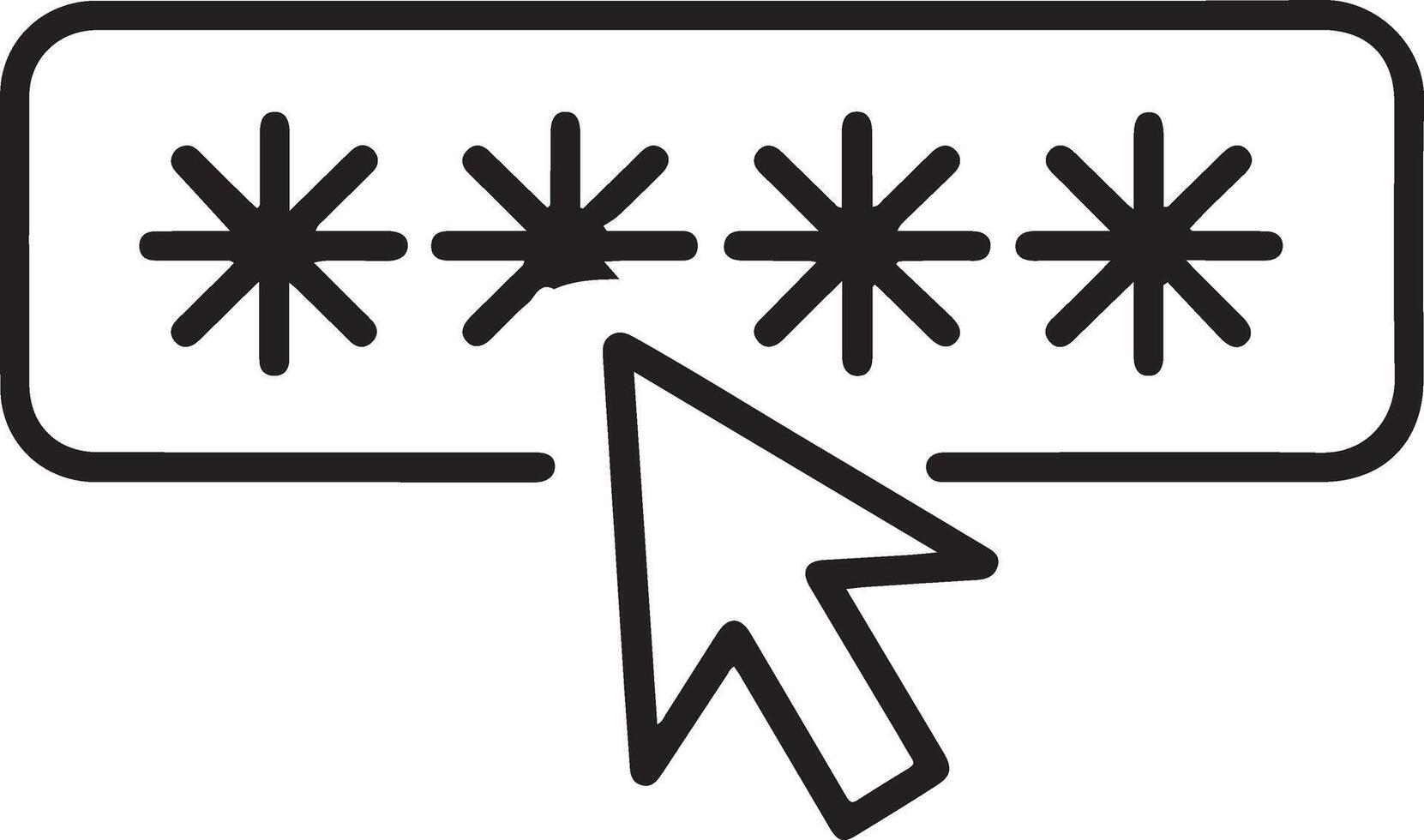 Cursor clicking on a password input field vector