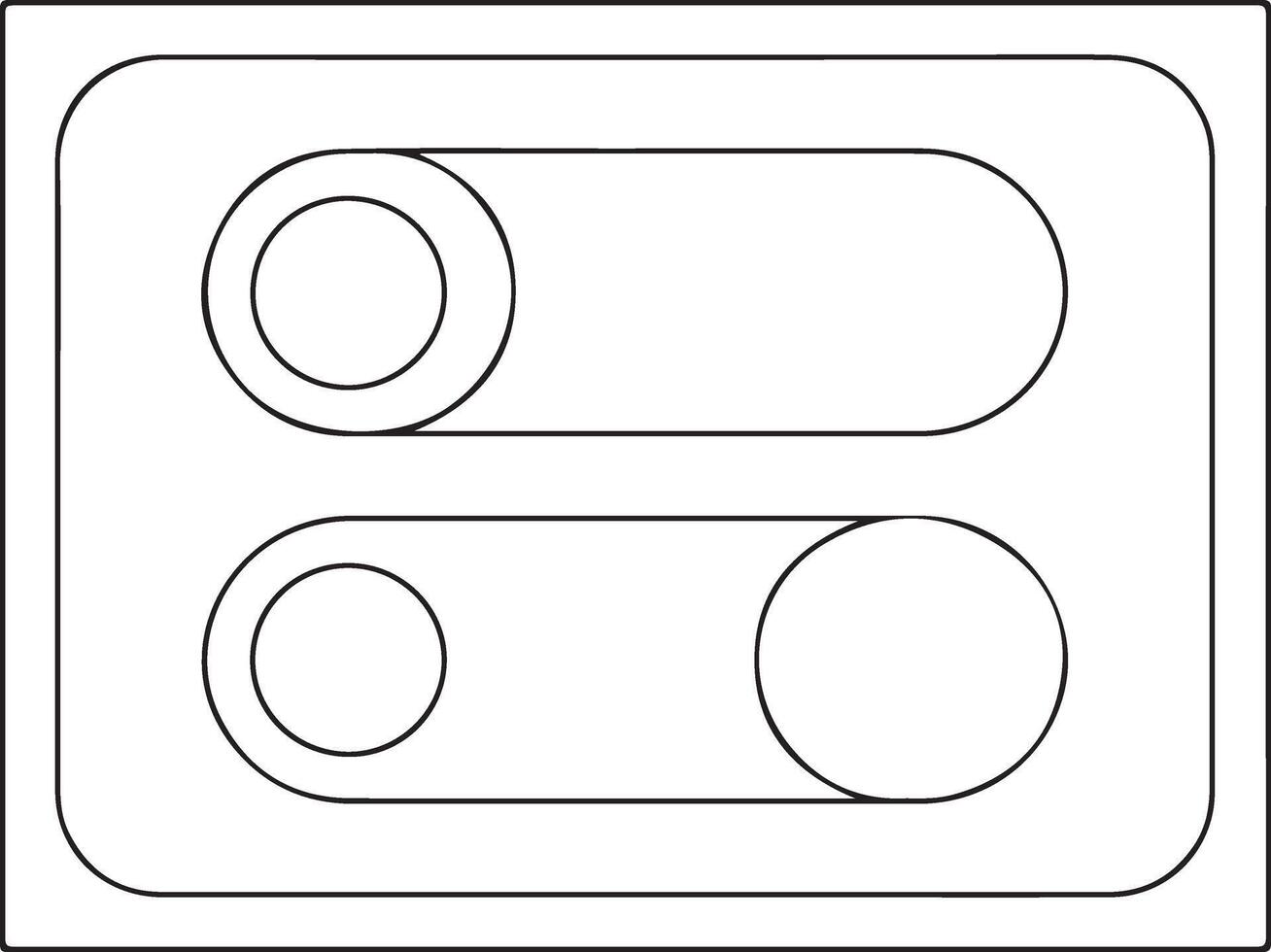 Simple line drawing of two toggle switches in off and on positions on a white background vector