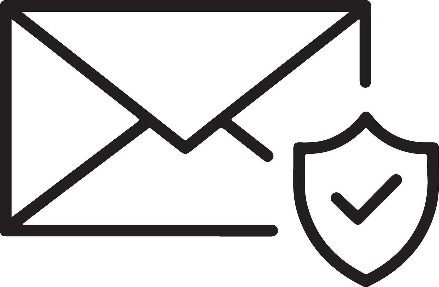 Secure email icon with shield and checkmark symbol vector