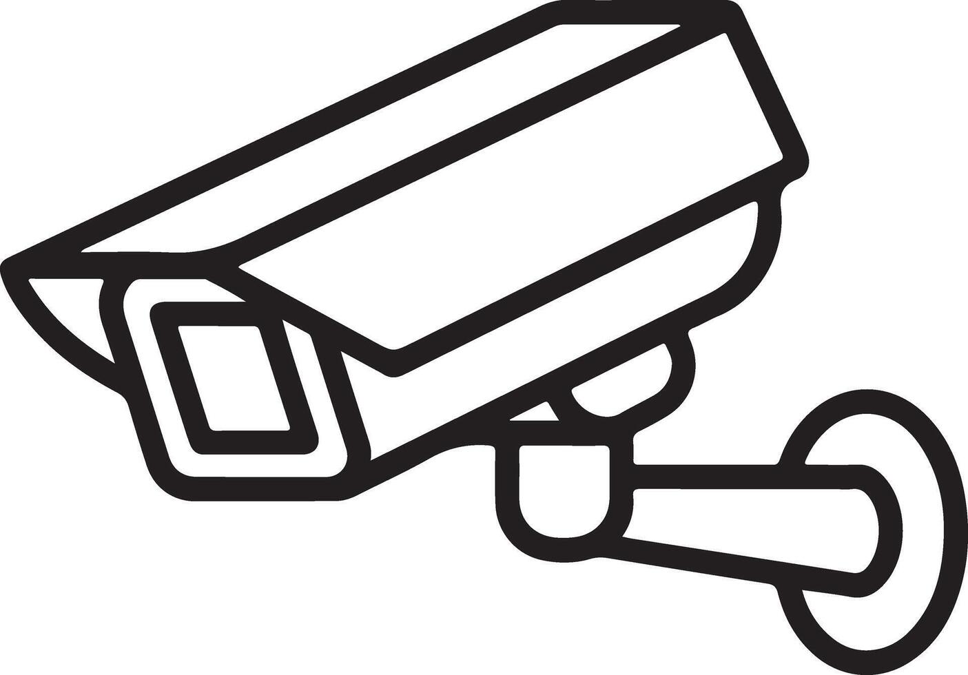 Simple line drawing of a security camera for surveillance and monitoring vector