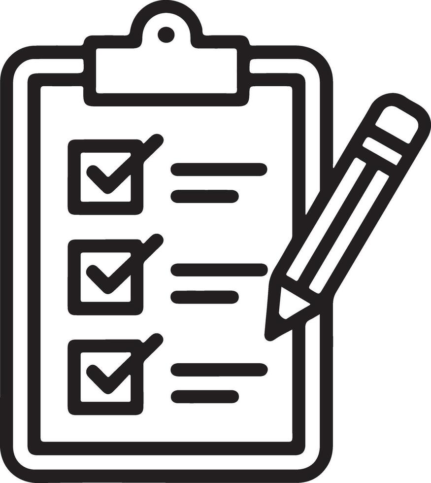 Checklist with a pencil icon representing tasks completed and to do lists vector