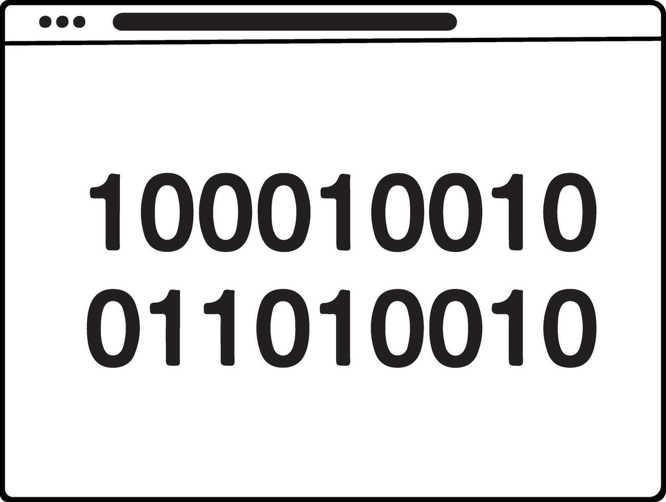 digital binario código números desplegado en un computadora pantalla interfaz representando datos y tecnología vector