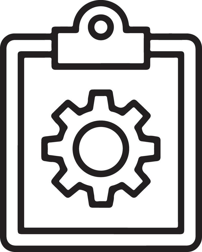 Clipboard with gear icon representing process and engineering concepts vector
