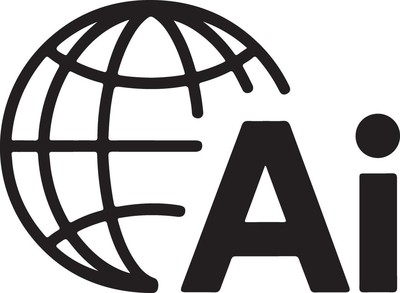 Global network or internet concept with stylized globe and abstract ai text vector