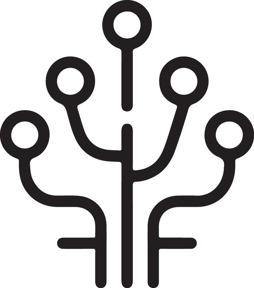 Abstract digital network connection or circuit board technology symbol representing growth and data flow vector