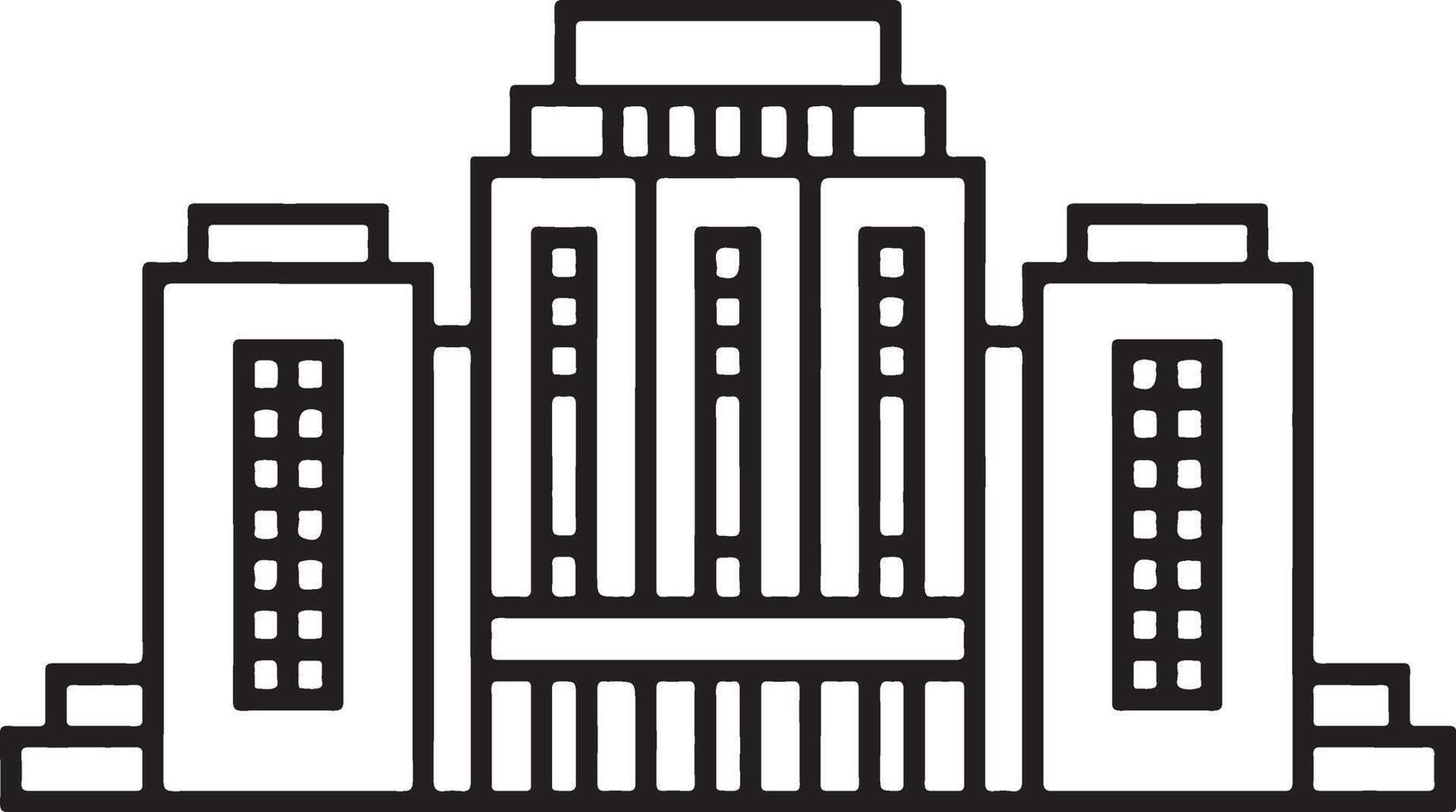 Stylized line art icon of a grand classical government building with columns and windows vector