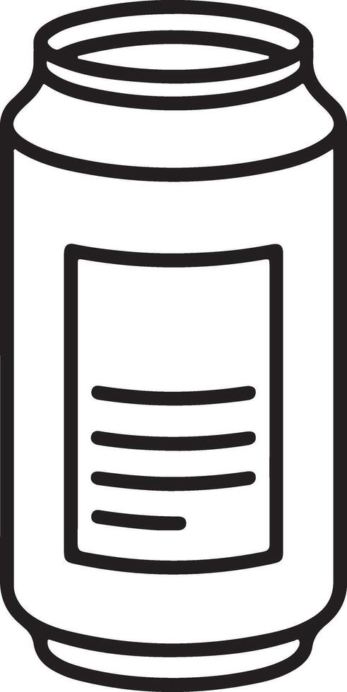 Simple line drawing of a beverage can with a blank label area vector