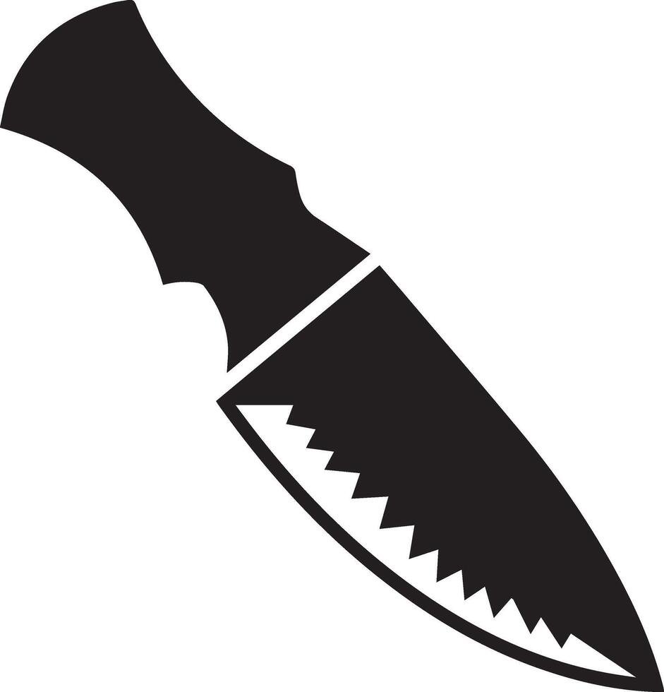A knife with a sharp edge on a white background vector