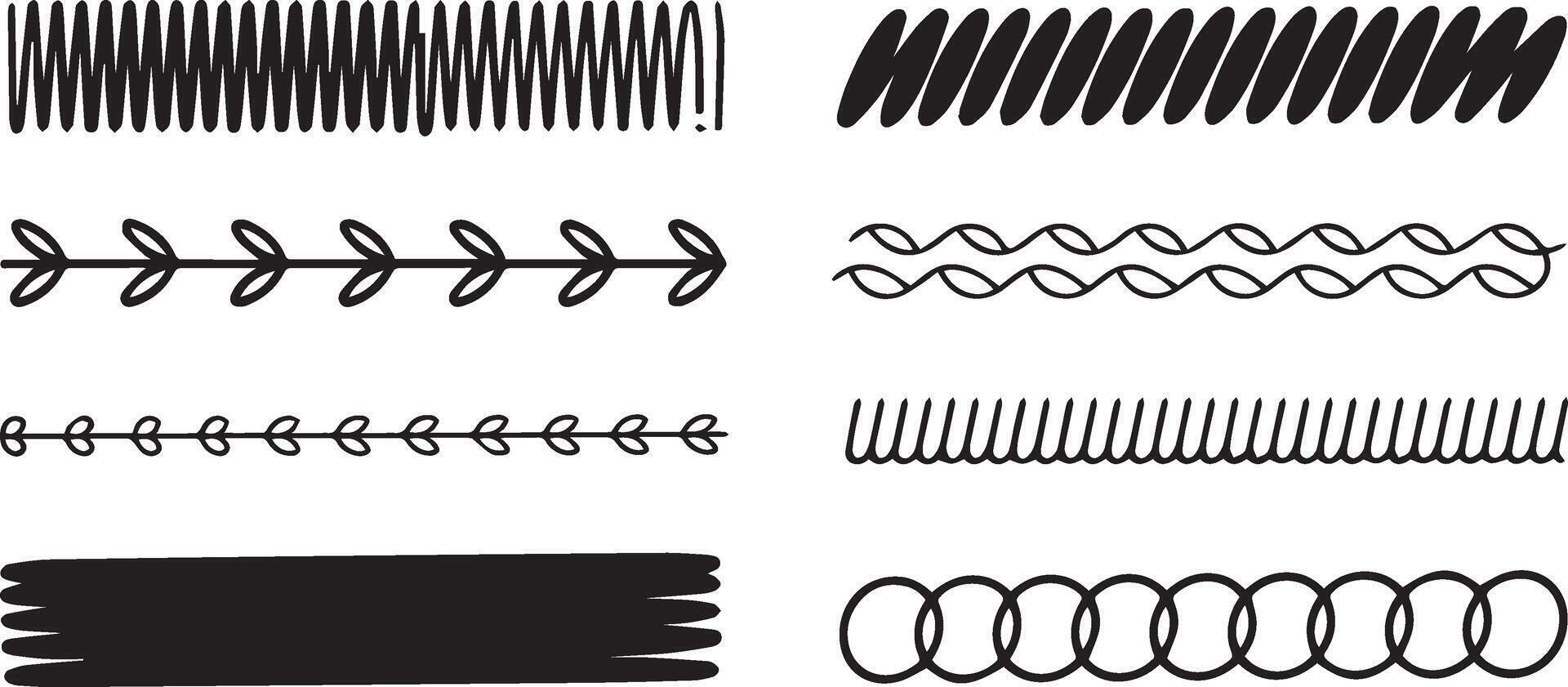 A set of different shapes and lines vector