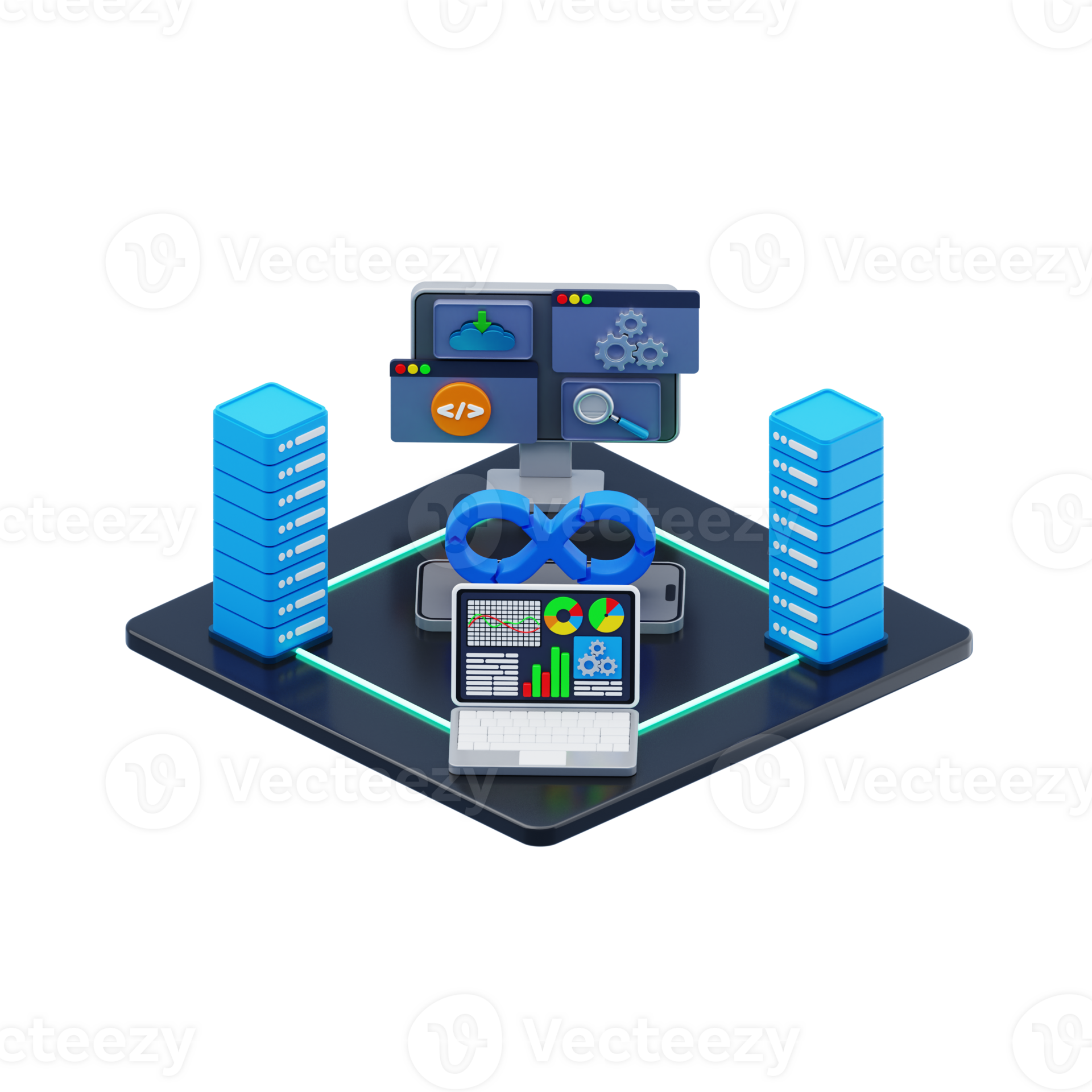 Devops Png File 3d isometric devops development process 70808658 PNG