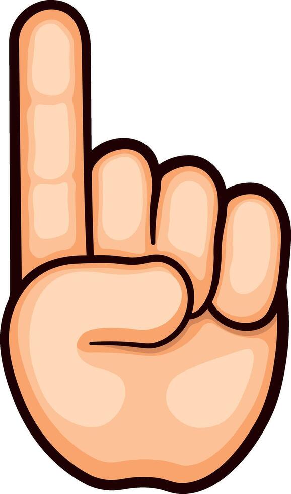index finger of hand pointing up without background. vector