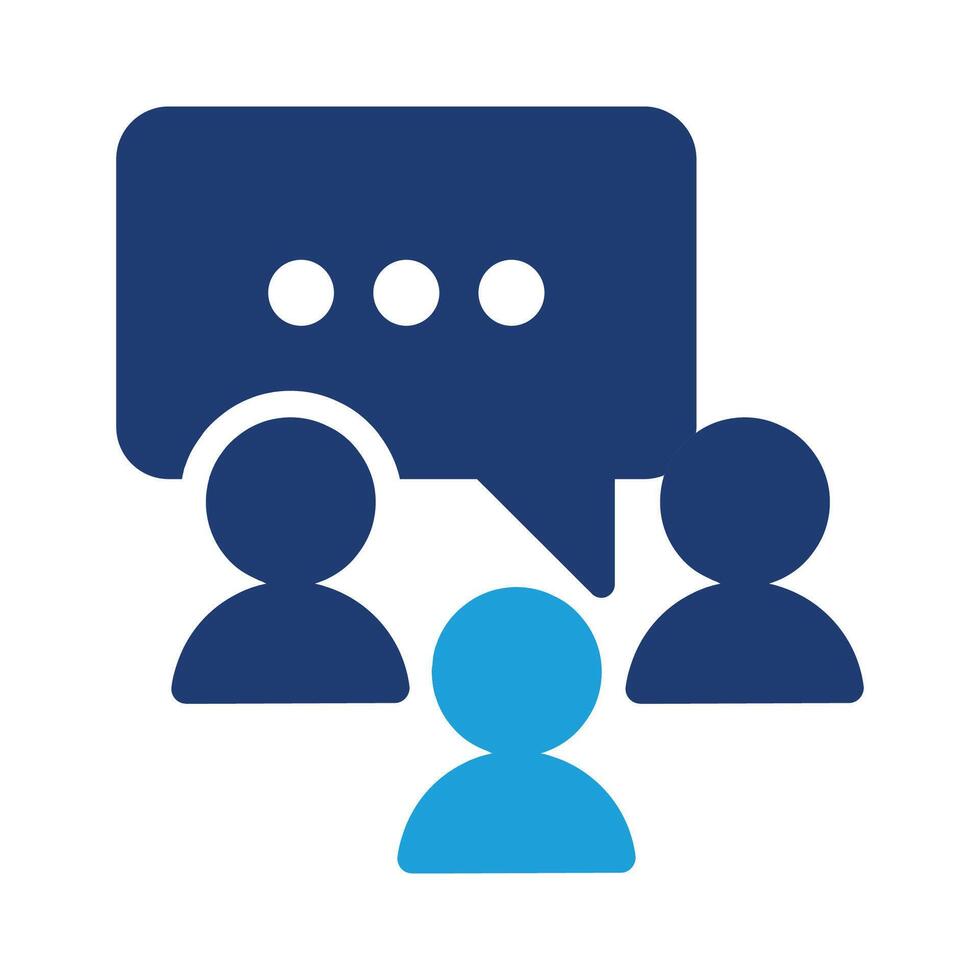 group discussion colored icon design good for web or mobile app vector