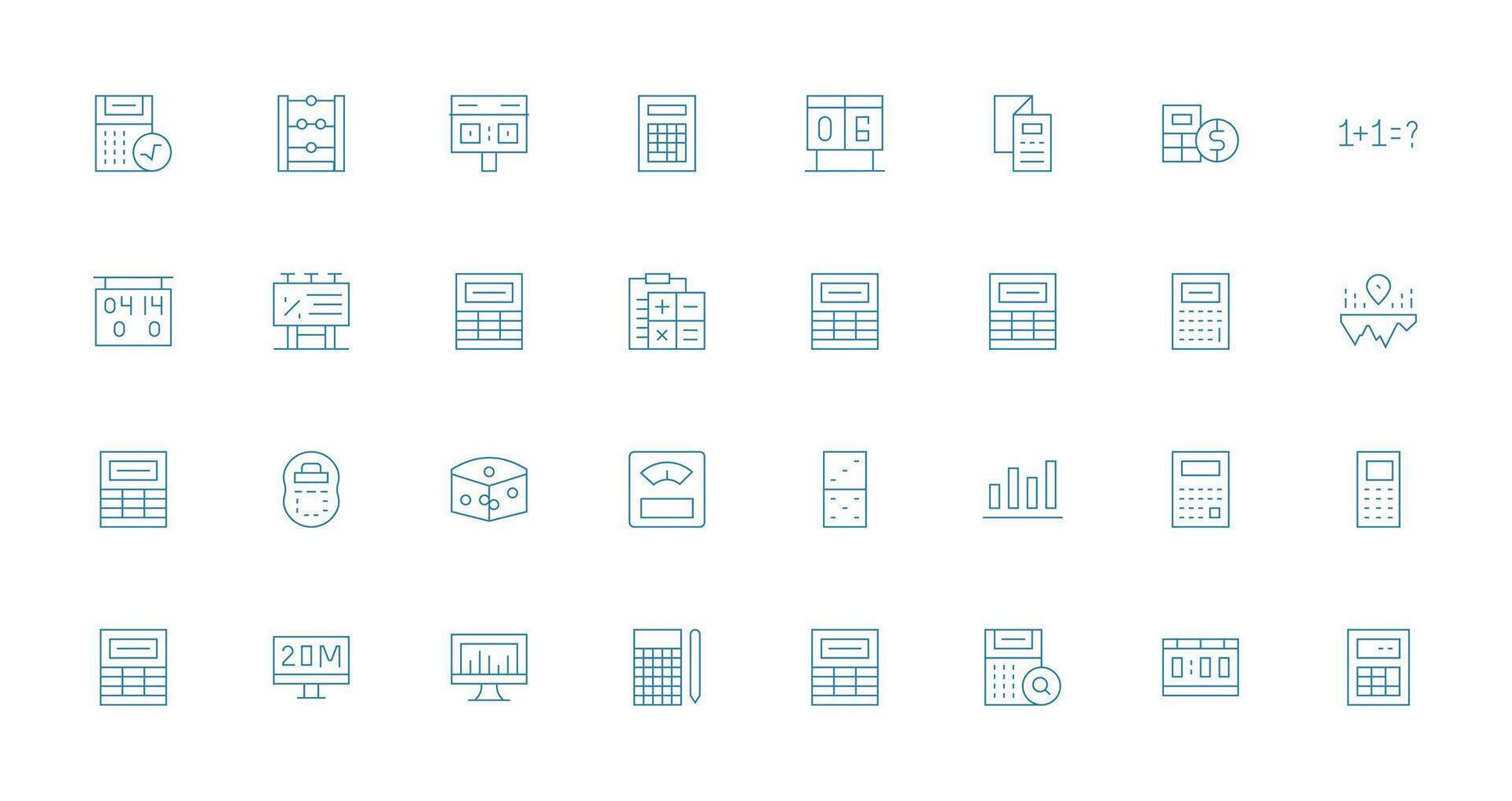 Thin Line Icons from Numbers Set with 32 Vectors Essential Icon Set for Teams