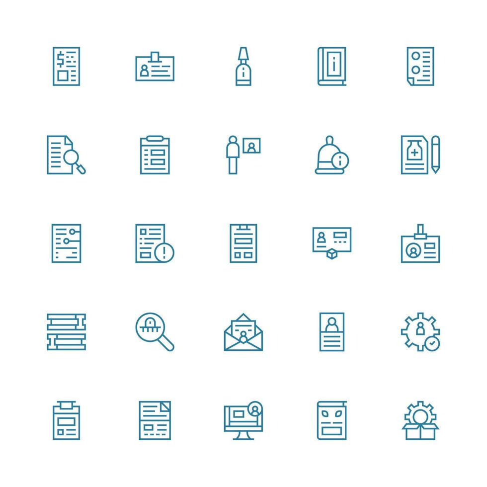 25 Medium Stroke Outline Icons for Details Graphics UI and UX Focused Icon Collection vector