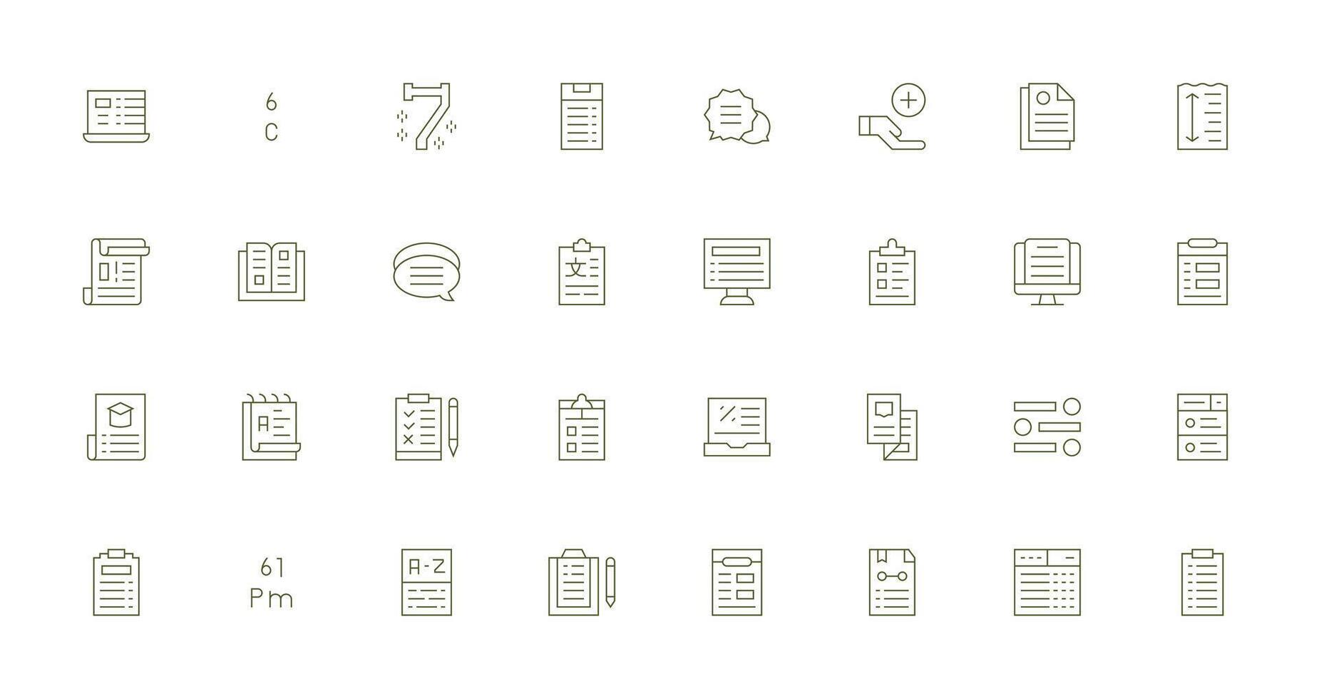 List Design Icons featuring 32 in Thin Line Style Design Ready Icon Set for Teams vector