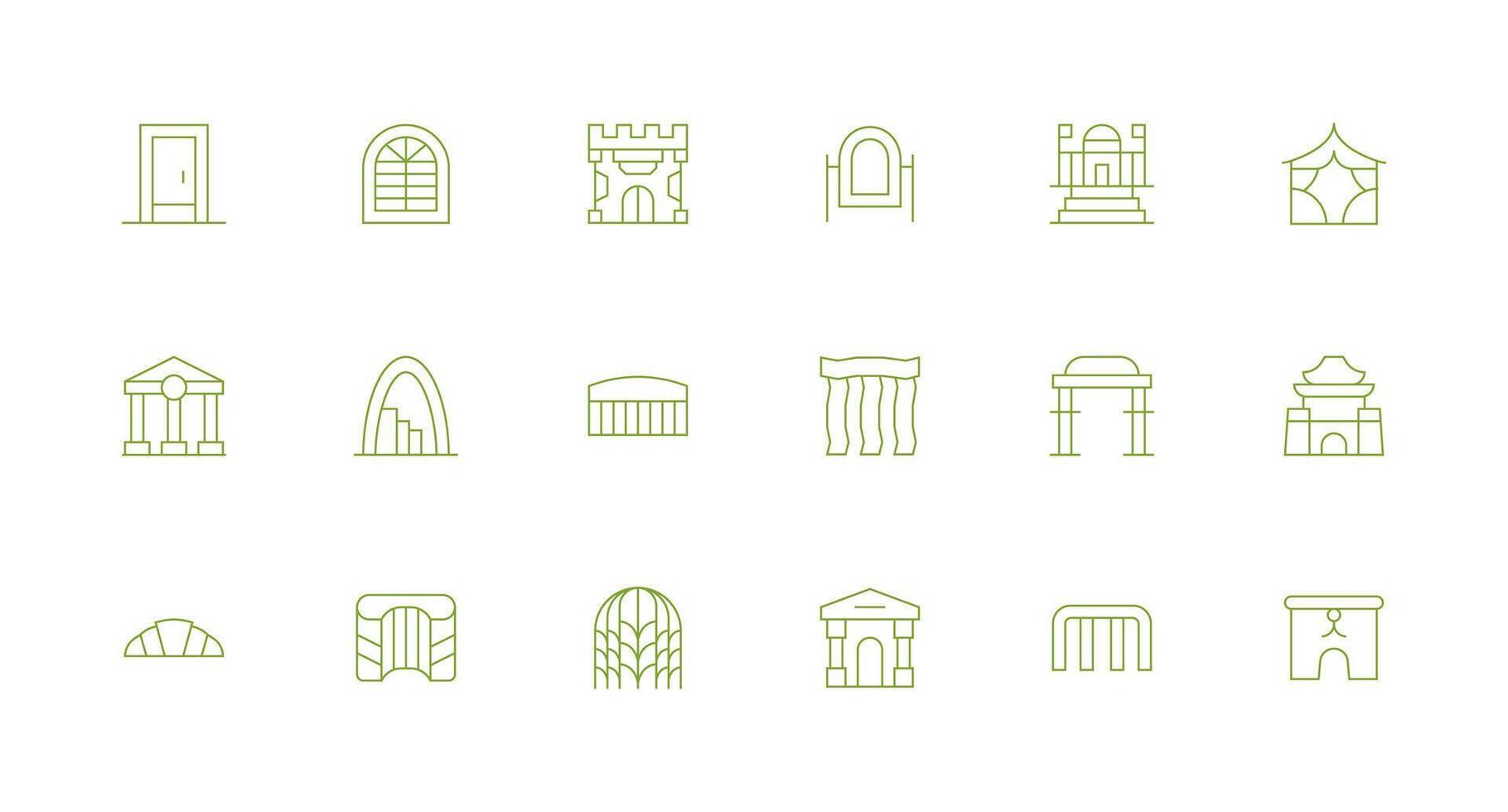 Minimal Line Icons from Archway Set with 18 Vectors Interface Icons for Daily Use