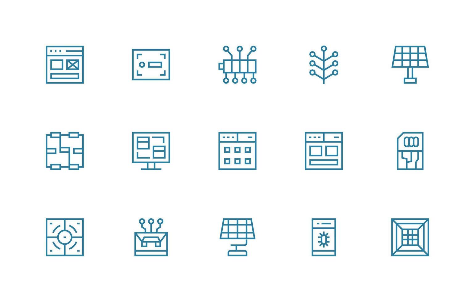 15 Regular Line Designs for Module Icons Design Ready Icon Set for Teams vector