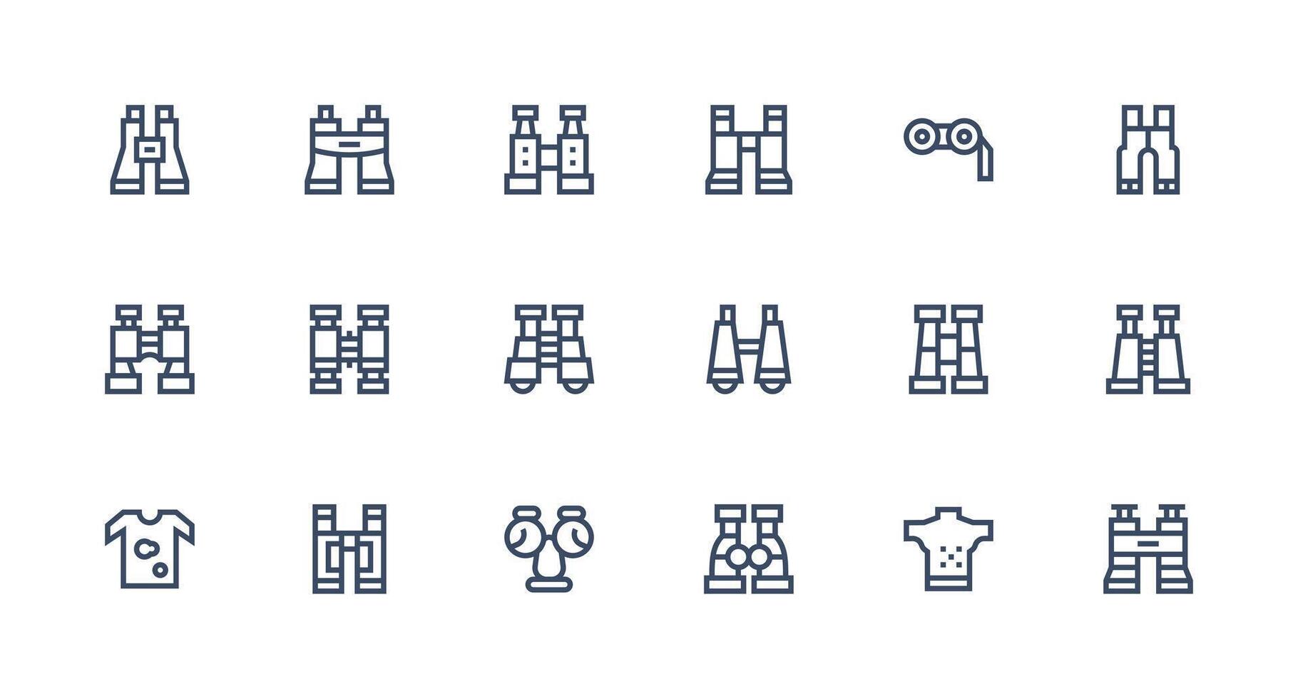 18 Strong Stroke Line Vectors for Spotting Theme Quick Access Icons for UI Development