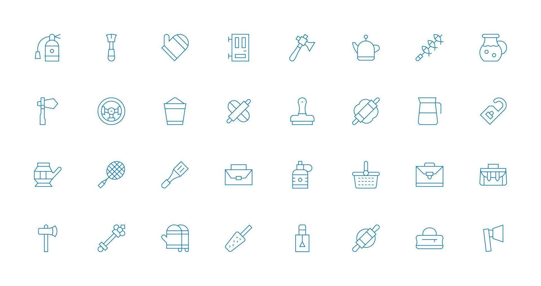 32 Thin Line Style Icons from Handle Collection Scalable Icons for All Themes vector