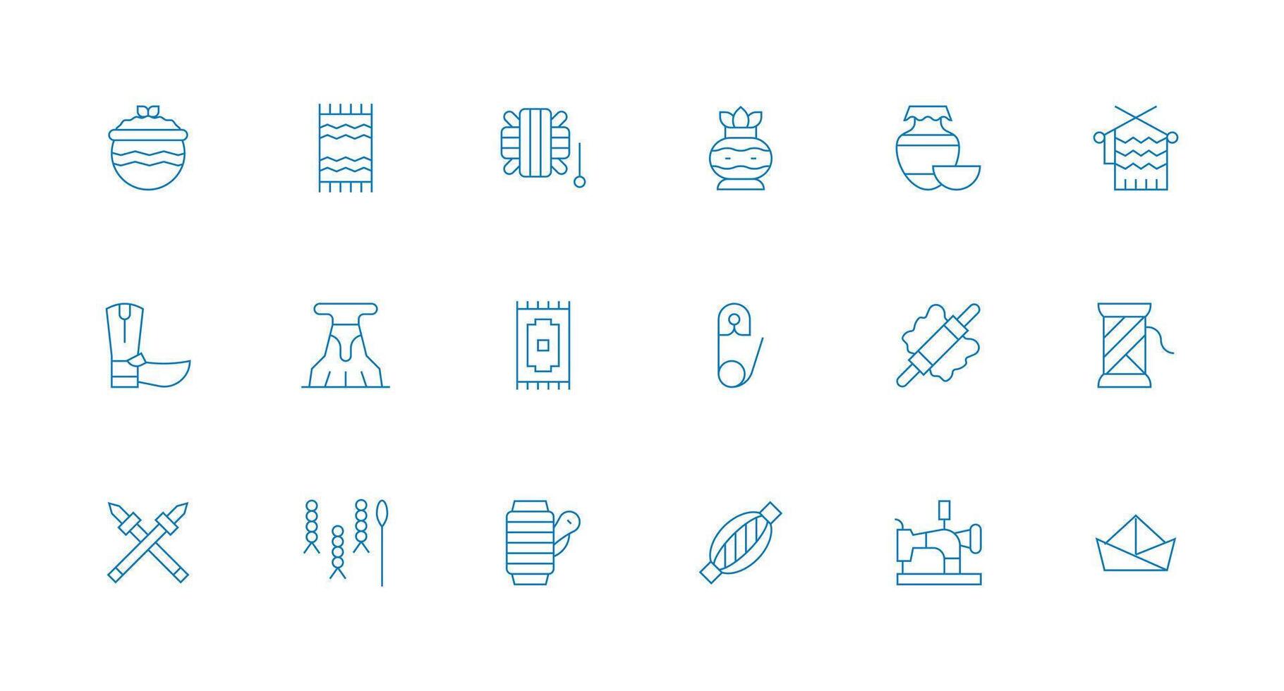 Handmade Icon Collection with 18 Minimal Line Designs Responsive Icon Set for Flexible Layouts vector