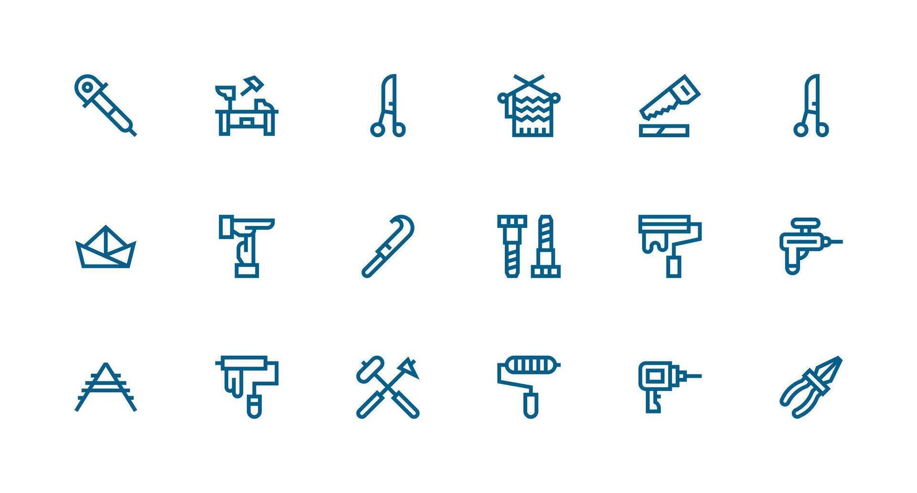 Strong Stroke Line Icons from Diy Set with 18 Vectors Scalable Icons for Cross-Platform Interfaces