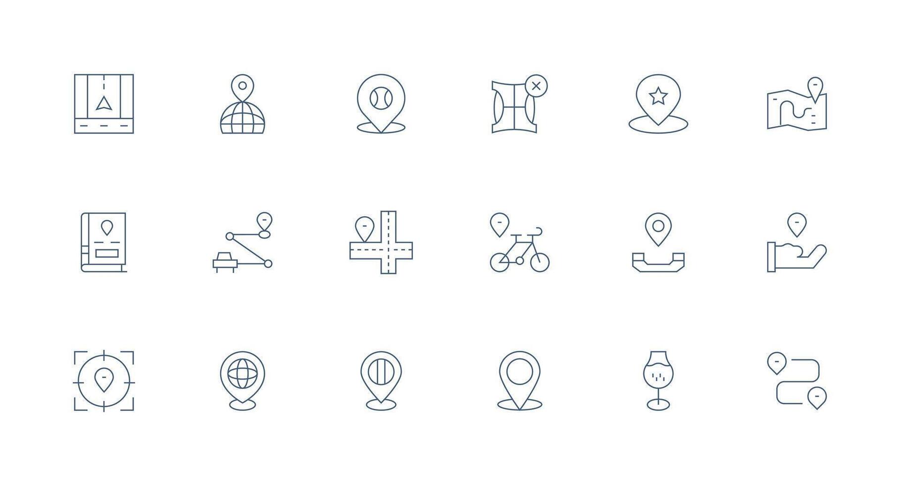18 Minimal Line Style Icons from Gps Collection High-Resolution Icons for Any Platform vector
