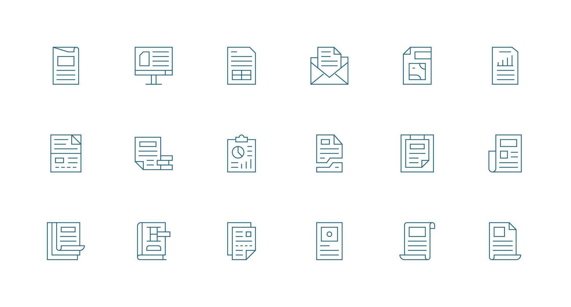 18 Icons for Excel in Minimal Line Format Clean Icon Pack vector