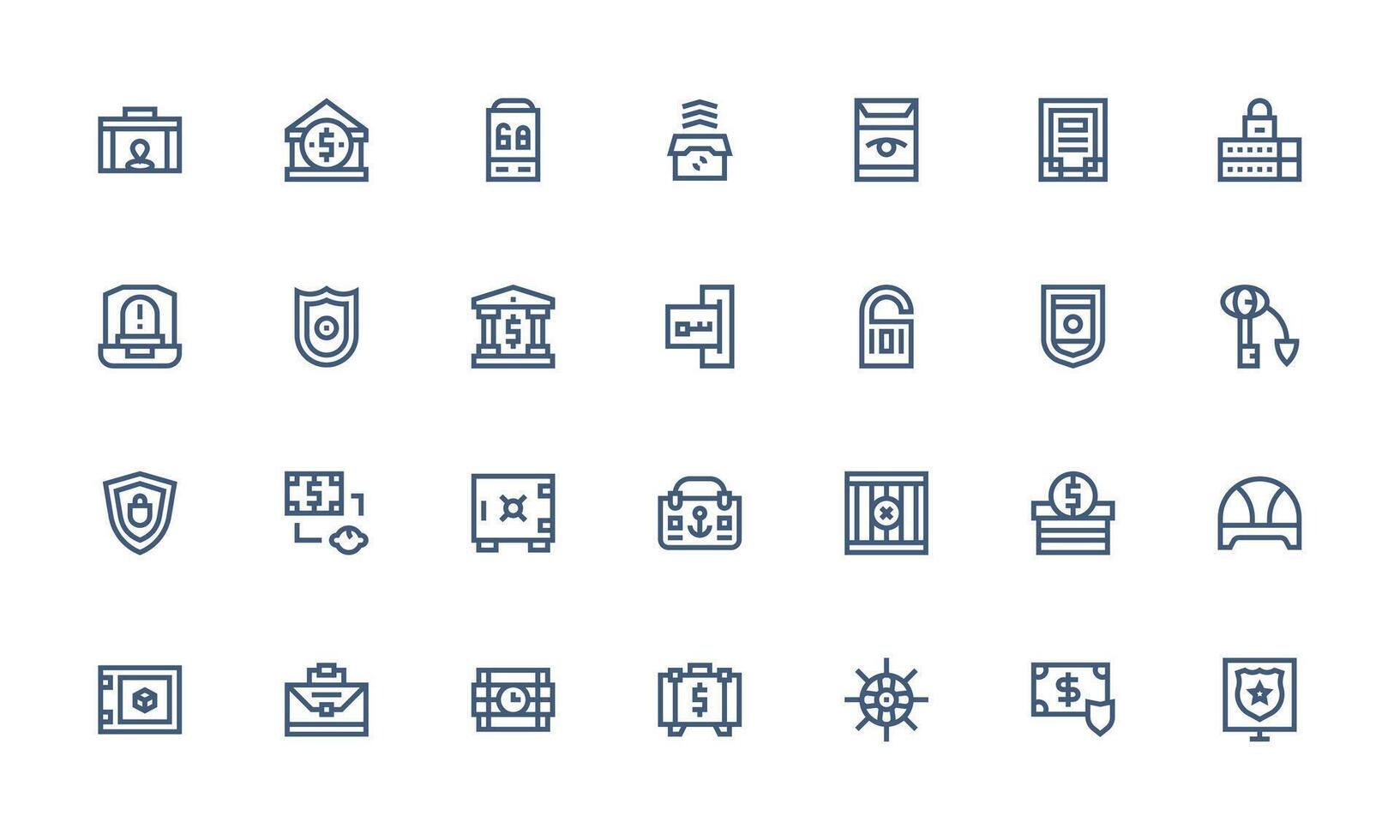 Vault Set with 28 Bold Line Icons Multi-Style Icons for Creative Projects vector