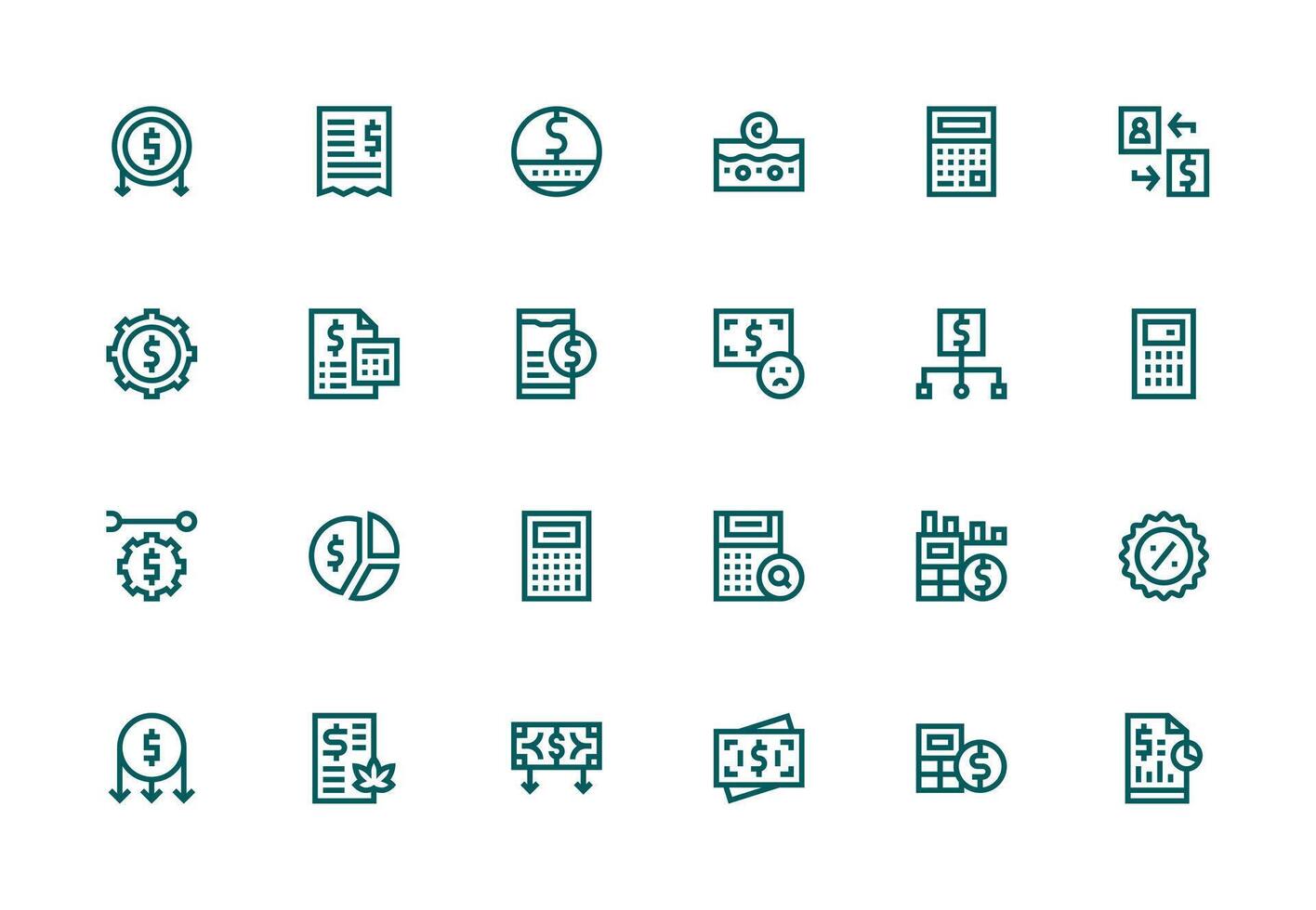 Expense featuring 24 Icons in Thick Line Line Design Icon Pack for UI vector