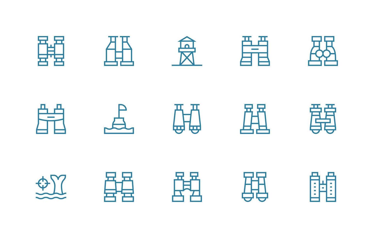 Spotting including 15 Regular Line Illustrations Icon Set for Projects vector
