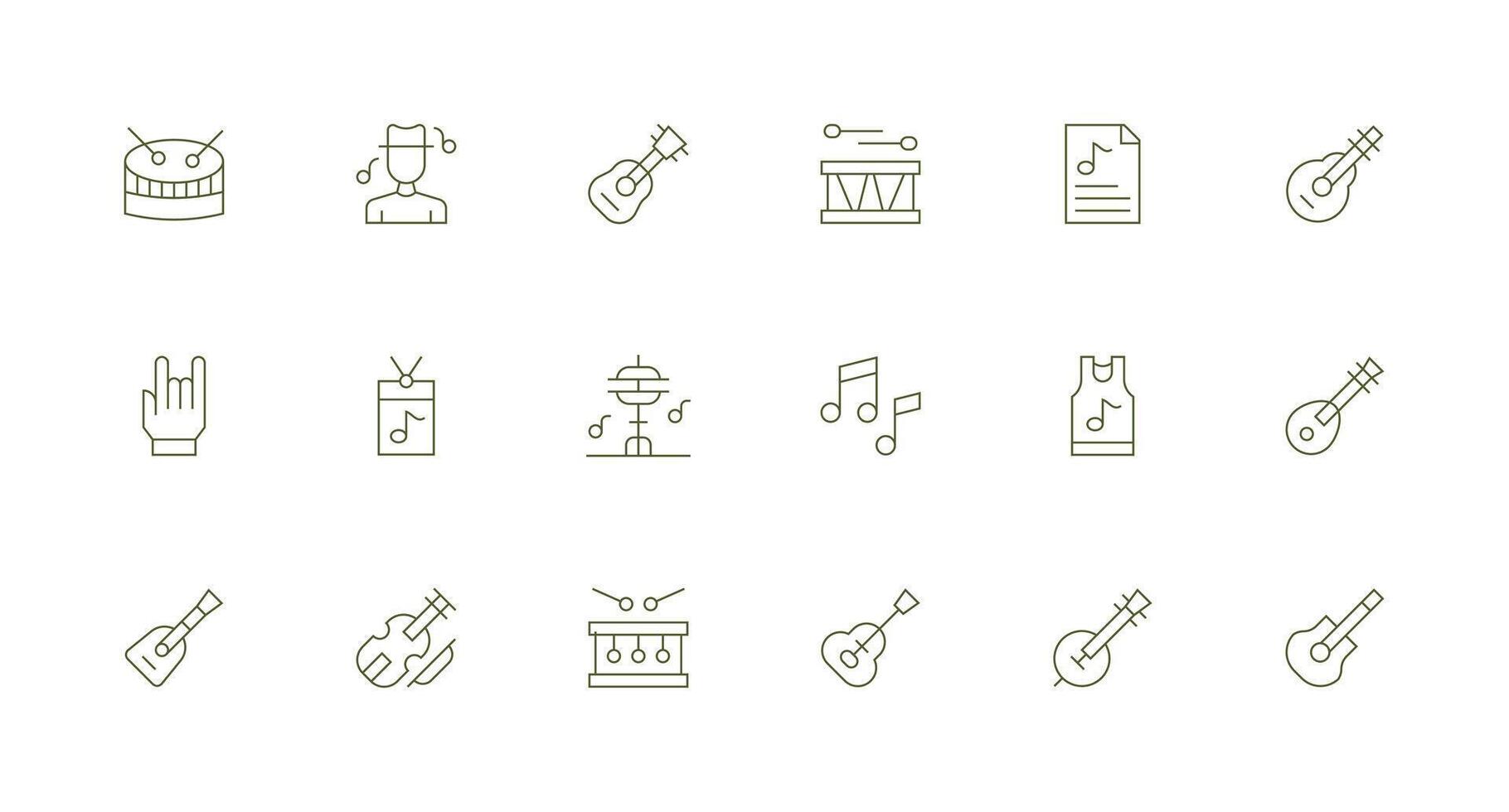 Musician featuring 18 Icons in Minimal Line Design High-Resolution Icons for Any Platform vector