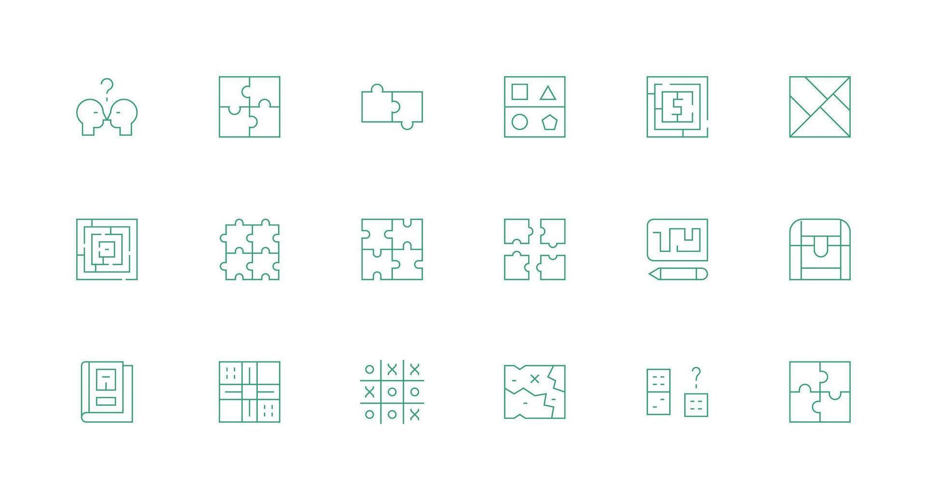 Minimal Line Style Puzzle Icons with 18 Vectors Dashboard Icon Series