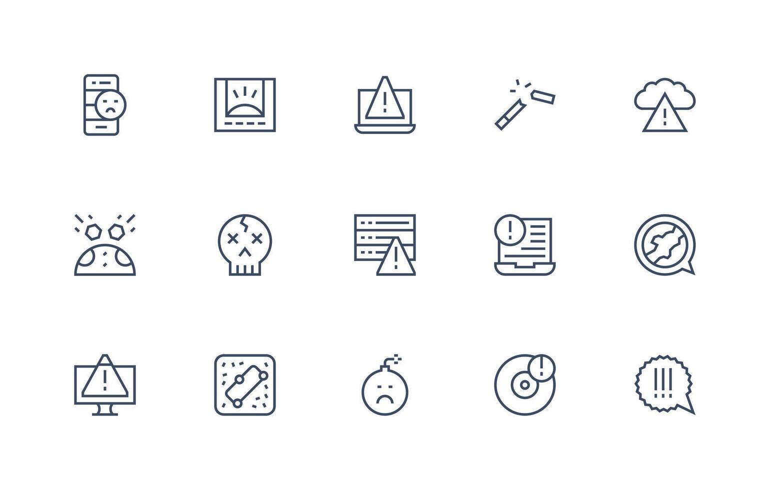 15 Regular Line Style Icons from Crash Collection Pixel Perfect Icons for Modern Apps vector