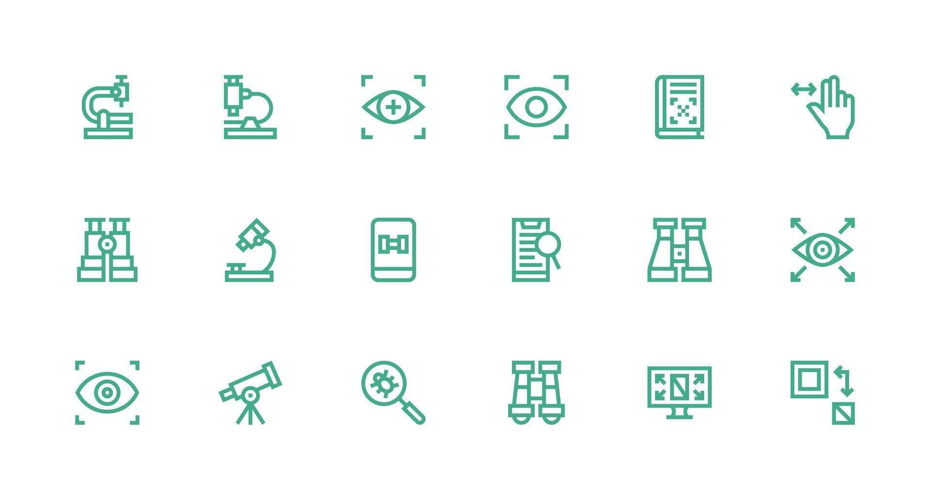 Magnify featuring 18 Icons in Strong Stroke Line Design Modern Icon Set vector