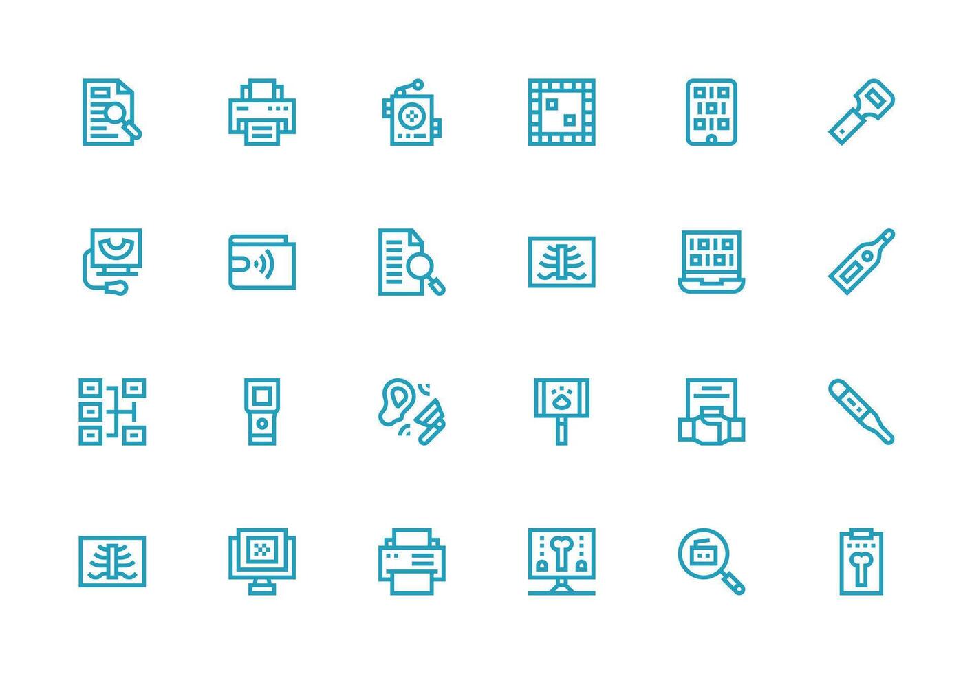 24 Thick Line Line Designs for Scan Icons Clean Icon Collection for Web Use vector