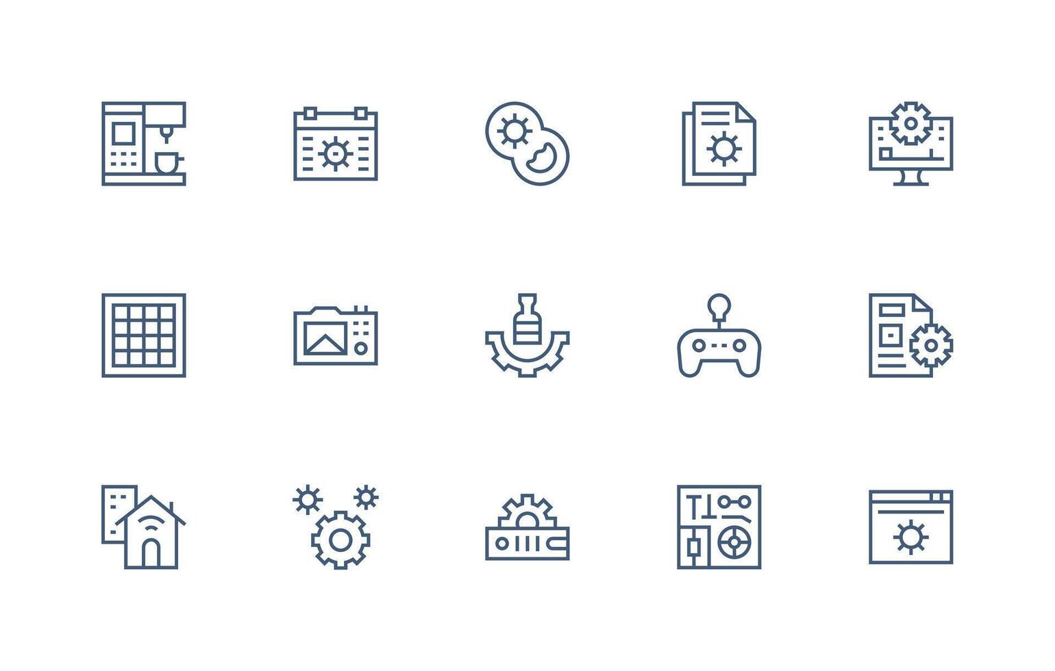 Regular Line Icons from Control Panel Set with 15 Vectors Essential Icons for Rapid UI Building