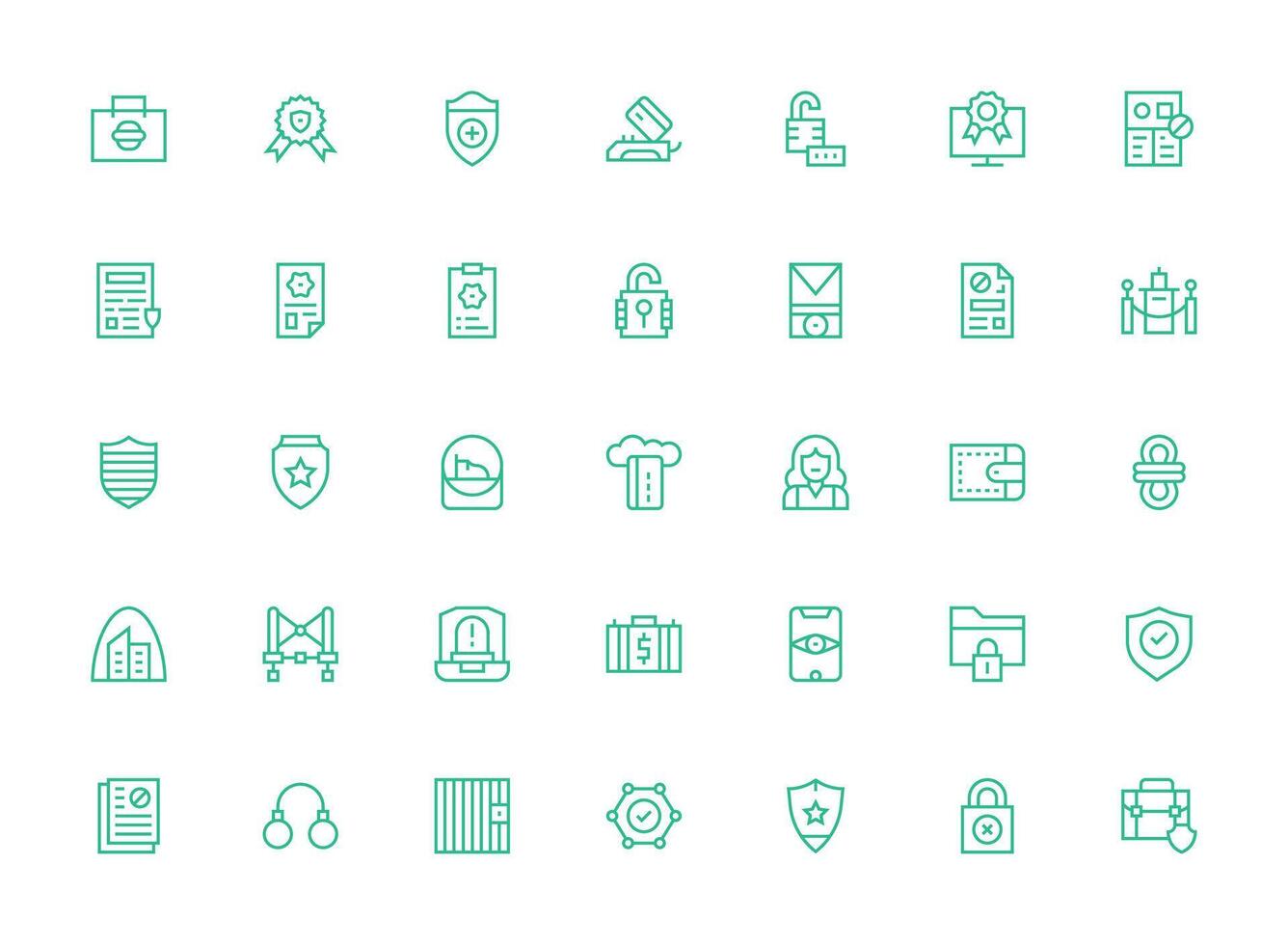 35 Regular Clean Line Icons for Secure Graphics Layout Icon Collection vector